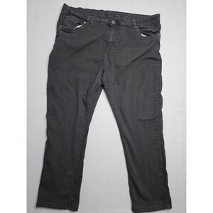 Six Lincoln New York Jeans Men's 46x30 Black Denim Stretch Slim Fit Straight Leg